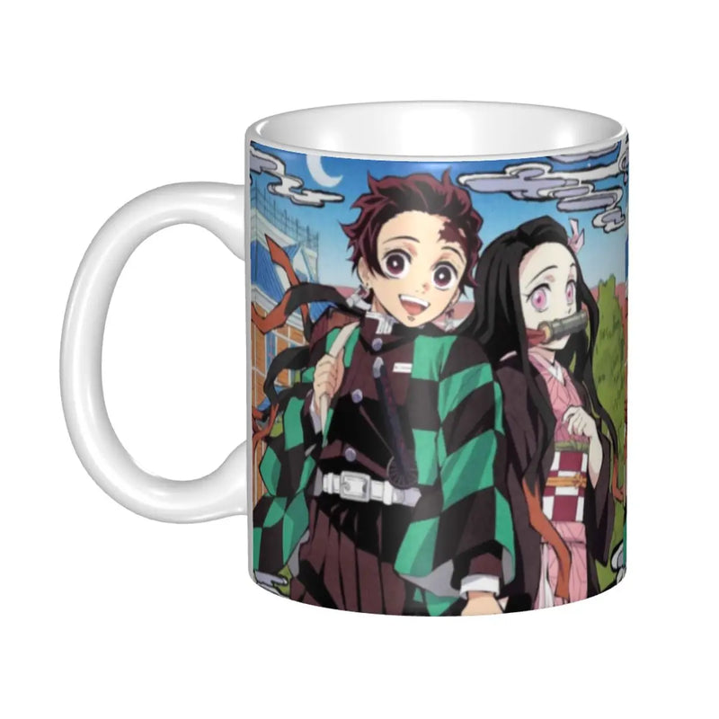 Personalized Anime Demon Slayer Coffee Mugs DIY Muichiro Tokito Kimetsu No Yaiba Ceramic Tea Milk Cup