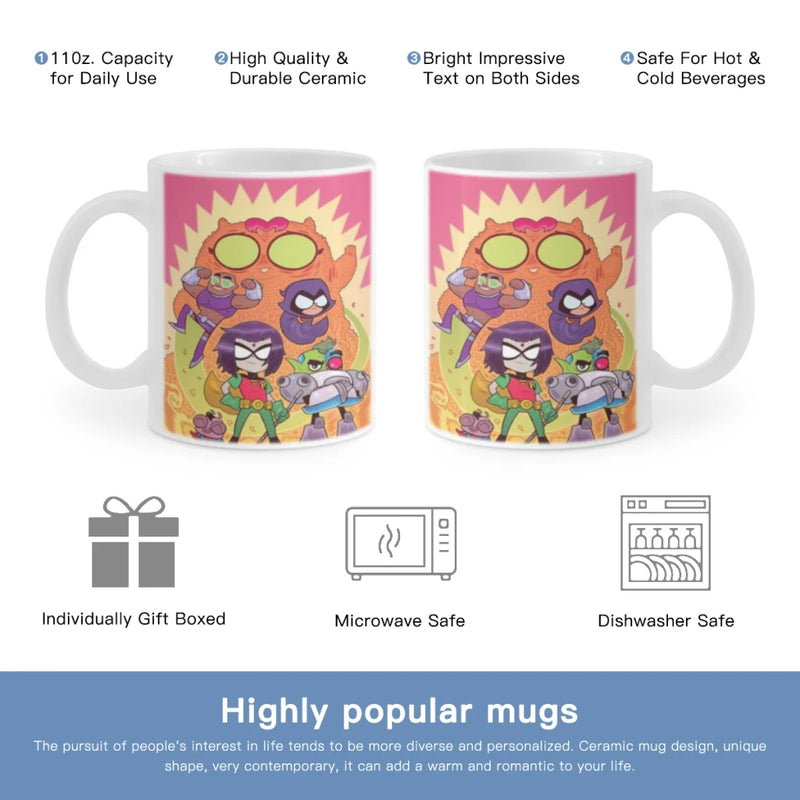 Cartoon T-TEEN-TITAN G-GO Ceramic Cup Coffee Oatmeal Breakfast Cup Creative Personality Mug