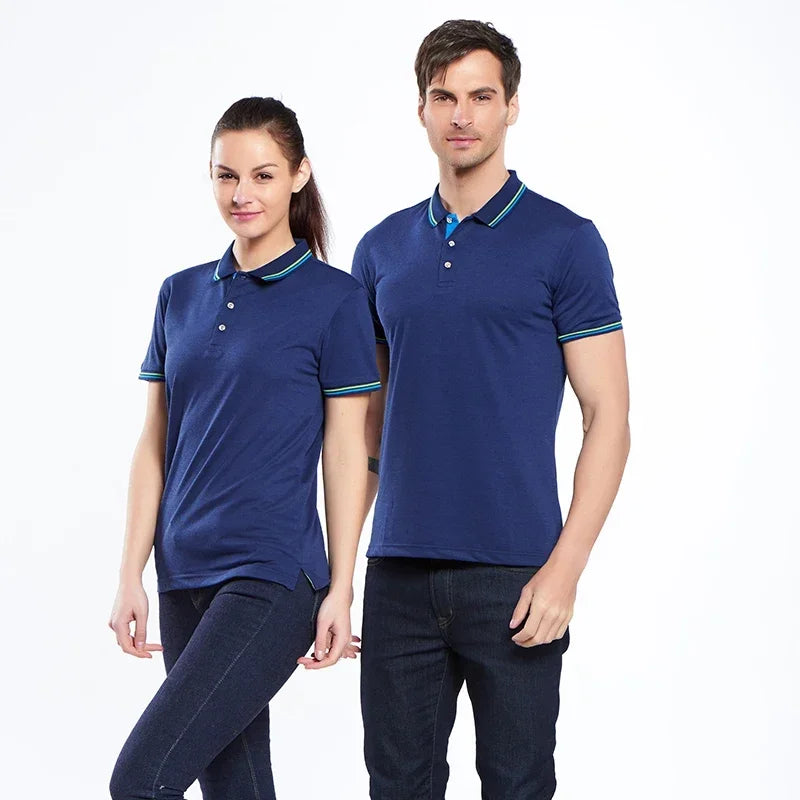 Summer Polo Shirt With Printed Logo Embroidered Name Men's And Women's Activities Company Group Workwear Top