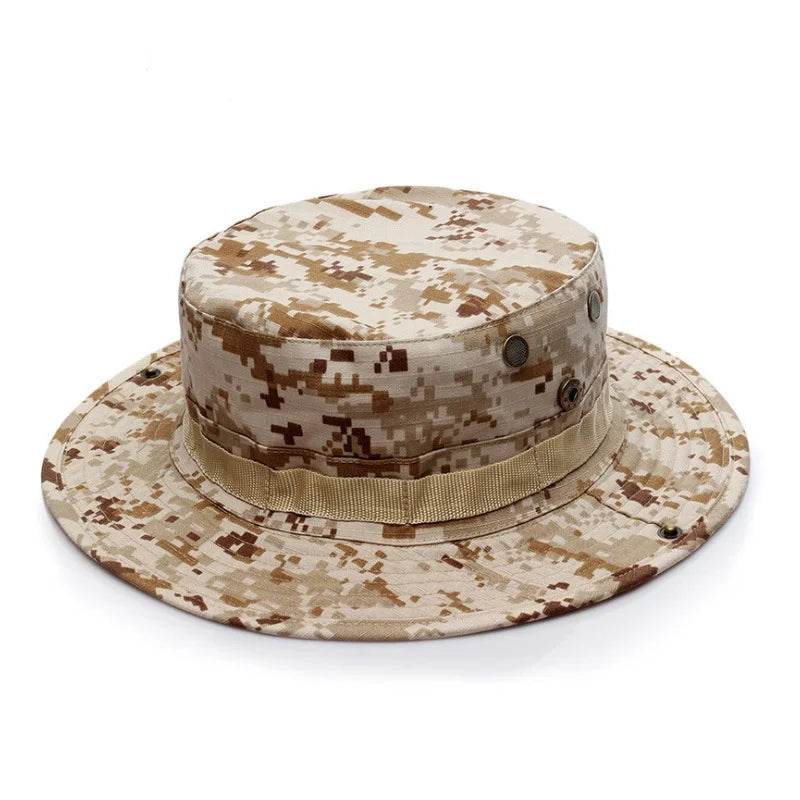 Hunting Bonnie Hat Tactical Airsoft Camouflage Camo Sniper Bucket Hats Outdoor Hiking Camping Fishing Cap