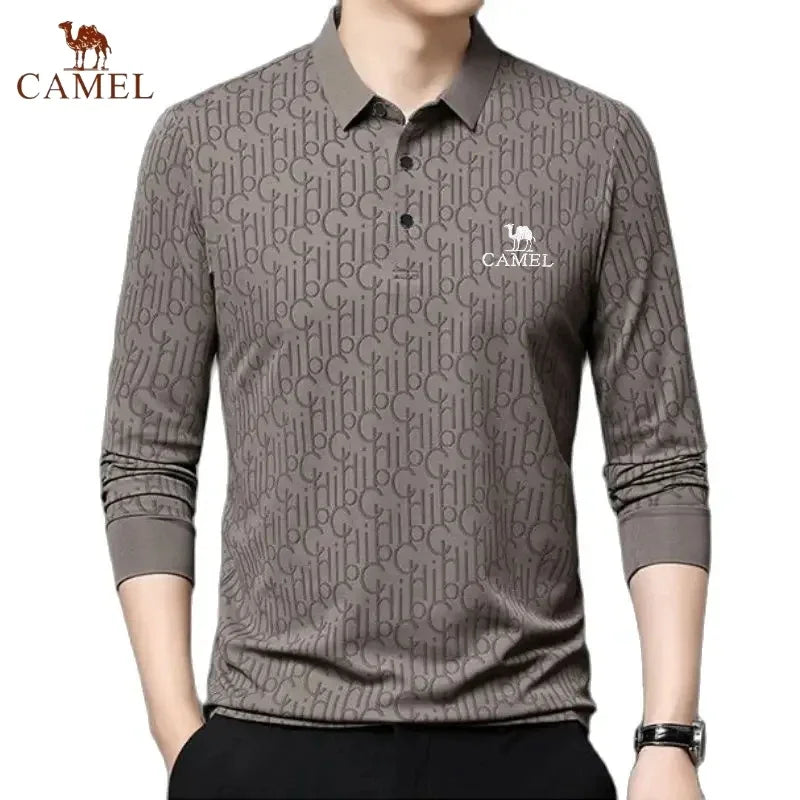 Spring and Autumn Men's Embroidered High Quality Long Sleeve Polo Shirt New Luxury Fashion Business Leisure Multi Functional Top