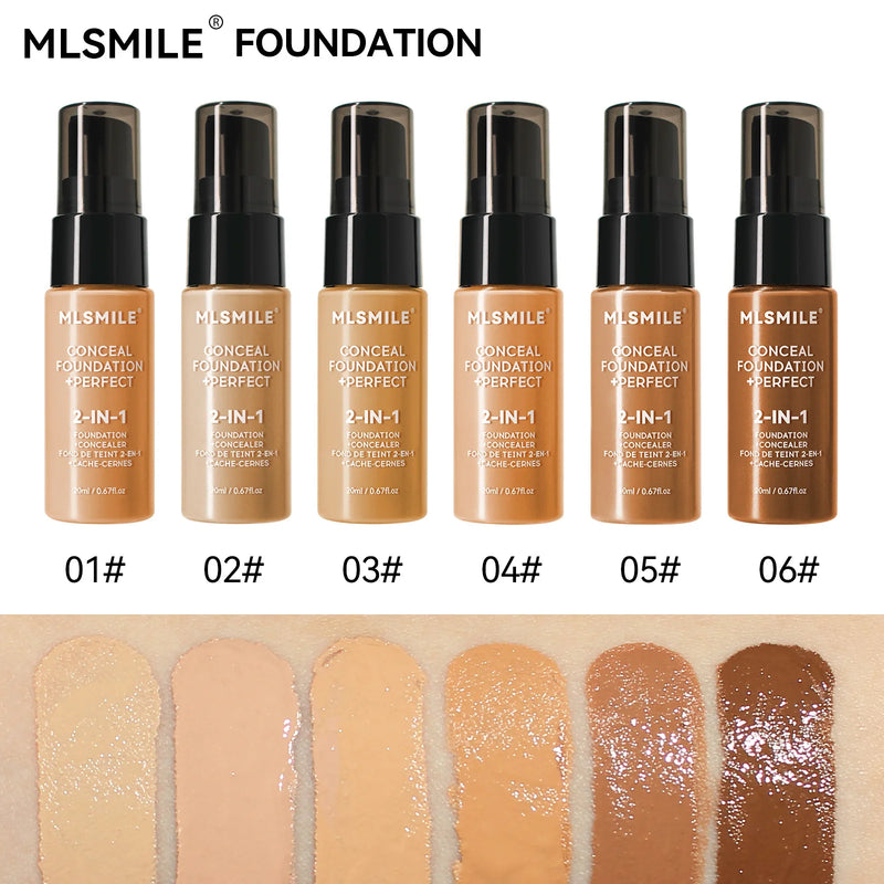 20ml Concealer Foundation Liquid Waterproof Oil-control Perfect Cover Dark Circles Skin Care Women Face Makeup New