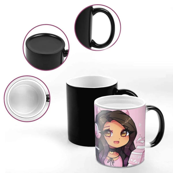 Cute A-Aphmau with Wings Coffee Mugs And Mug Creative Color Change Tea Cup Ceramic Milk Cups Novelty Gifts