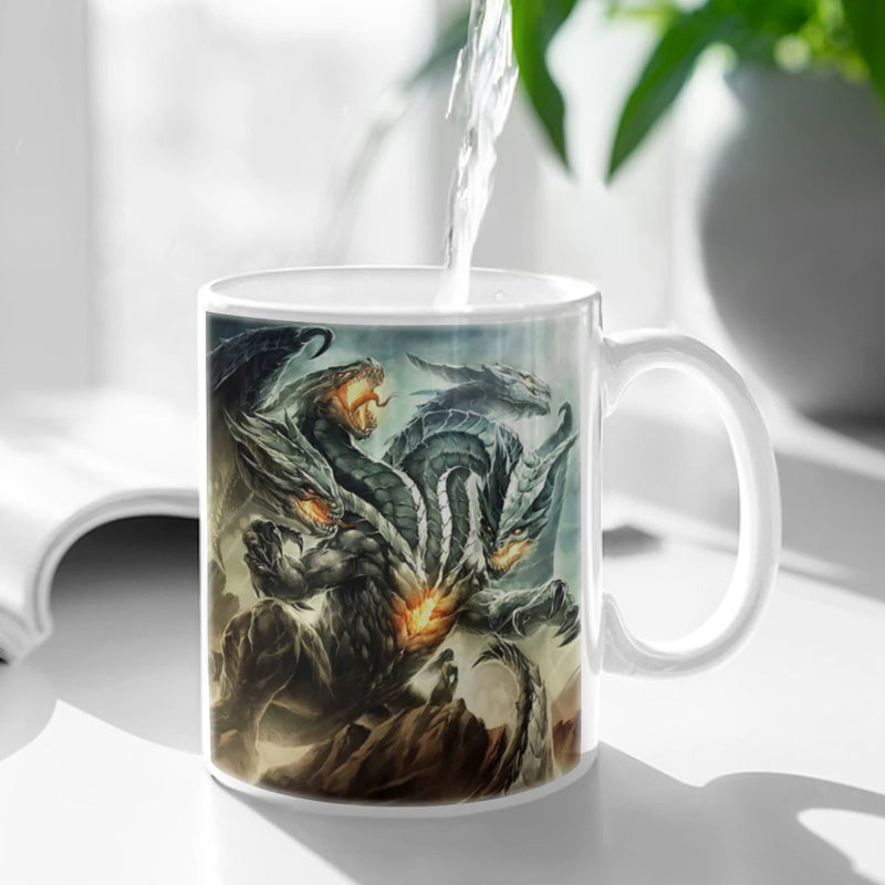 Animals Black Dragon Coffee Mug 11oz Fun Ceramic Coffee Tea Cocoa Cup Handle Tea Drink Cup