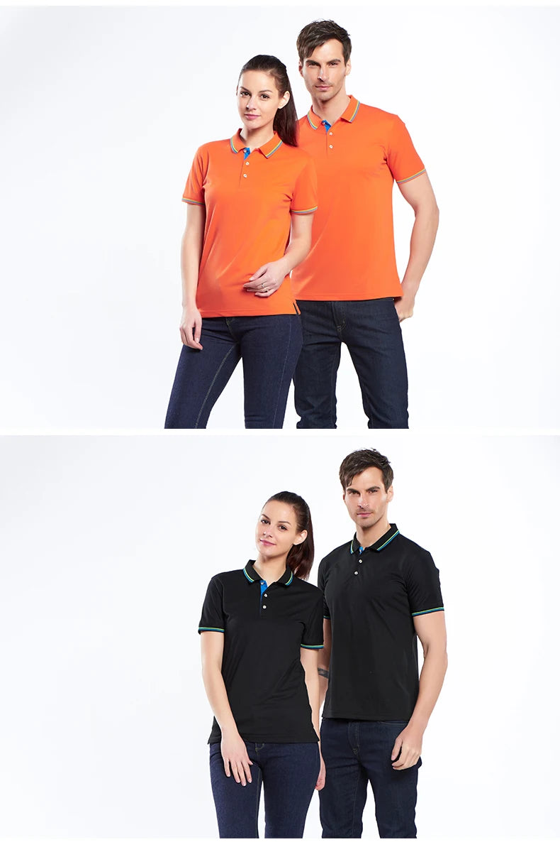 Summer Polo Shirt With Printed Logo Embroidered Name Men's And Women's Activities Company Group Workwear Top