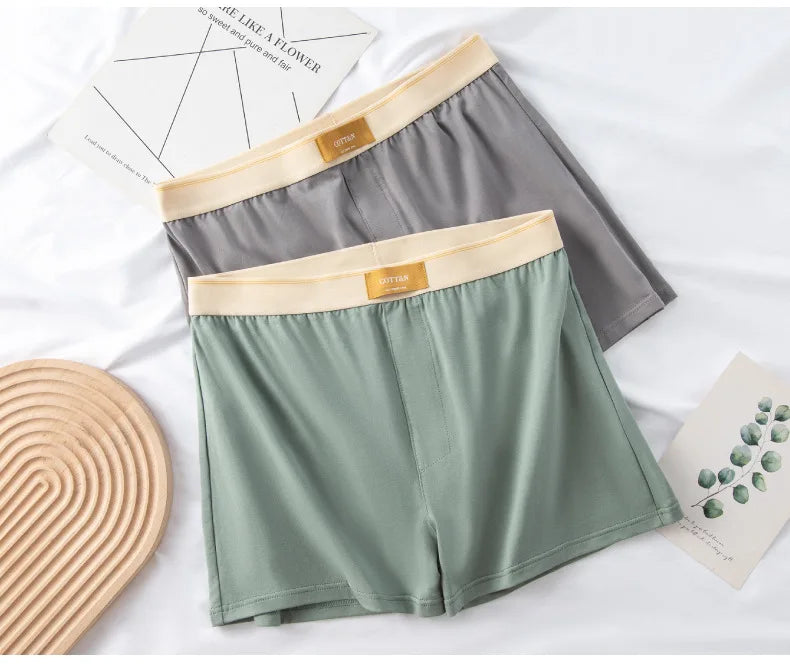 4pcs Male Arrow Pants Men Cotton Boxers Shorts Loose Mid-Waisted Men's Plus Size Underwear Homewear Comfortable Panties