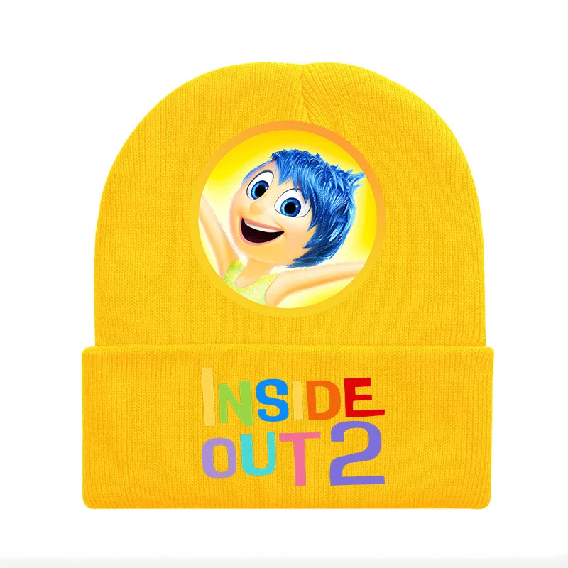 Inside Out 2 Kid Knitted Hats Keep Warm Anxiety Joy Sadness Anger Stretch Caps Soft Comfort Autumn Winter Boy Girl Beanie Gifts