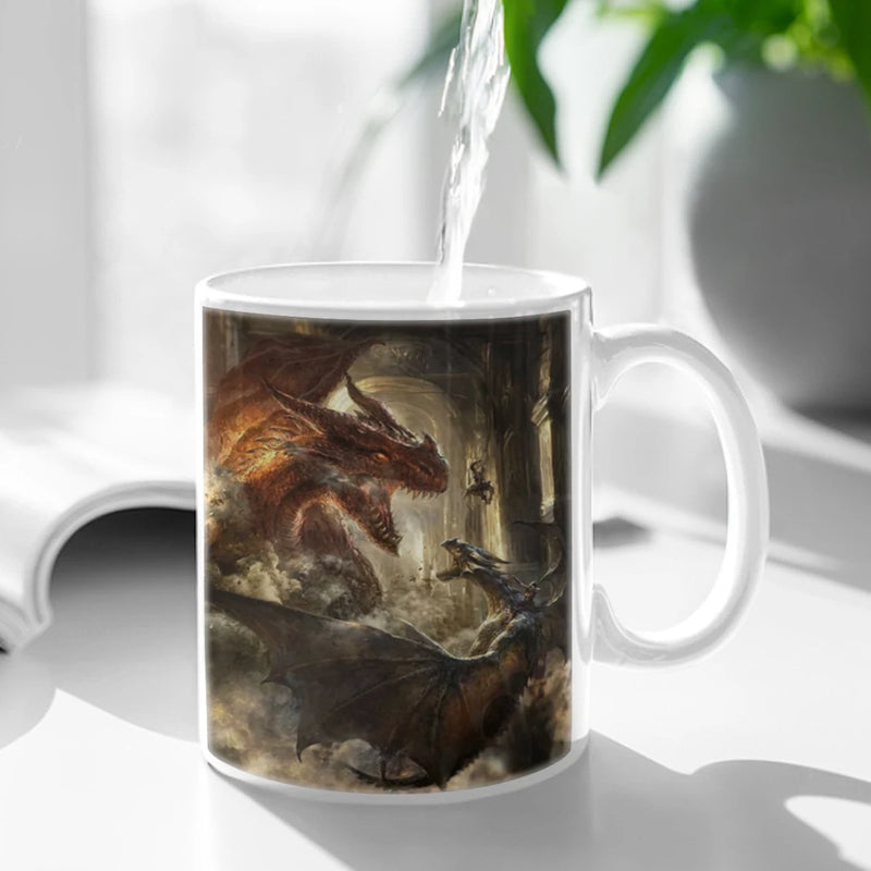 Animals Black Dragon Coffee Mug 11oz Fun Ceramic Coffee Tea Cocoa Cup Handle Tea Drink Cup