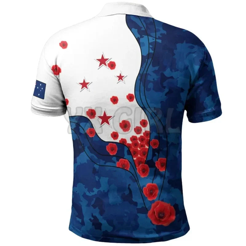 2024 Summer shirts women for men New Anzac Day Lest We Forget Military Patterns Polo Shirts 3D print Short sleeve t shirts Tops