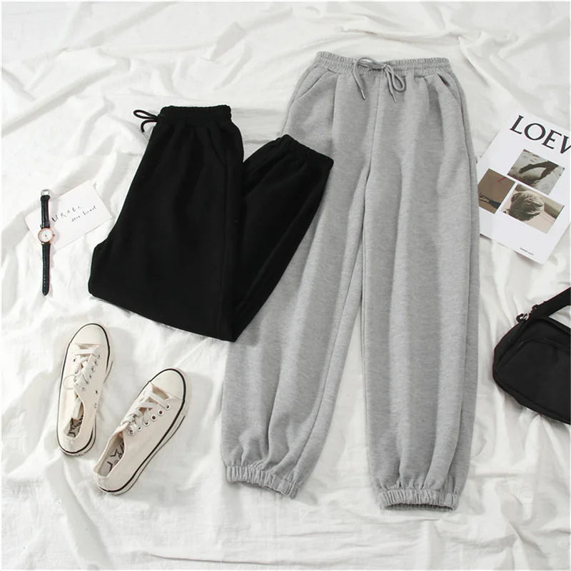 Women Solid Sweatpants Autumn Baggy Fashion Oversize Sports Pants Winter Joggers