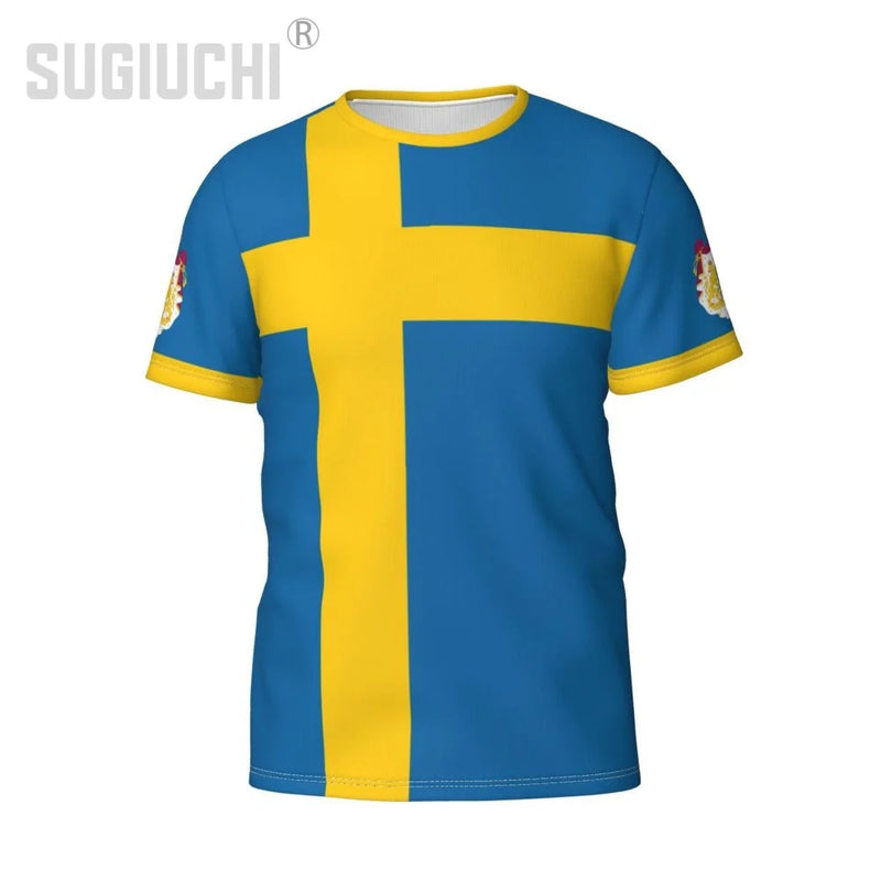 Custom Name Number Sweden Flag Emblem 3D T-shirts For Men Women Tees jersey team Clothes Soccer Football Fans Gift T shirt