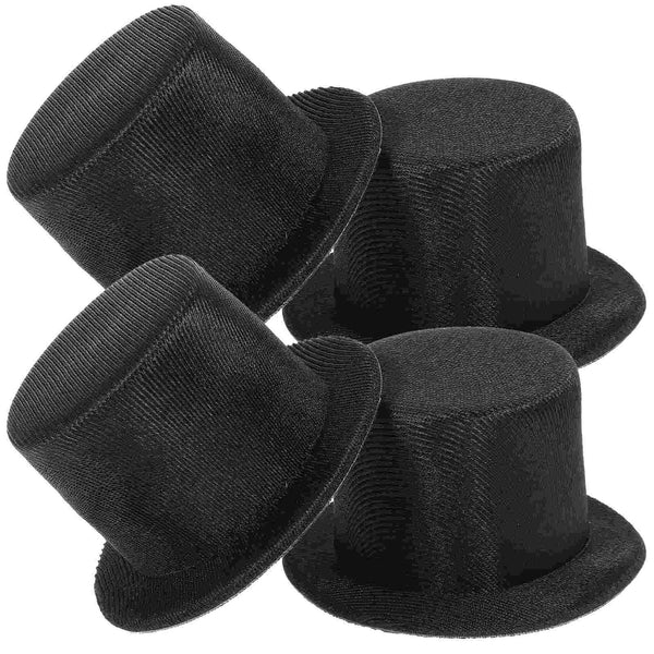 4 Pcs Felt Hat Mini Child Black Top Funny Bucket Cloth Snowman Hats for Crafts Cap