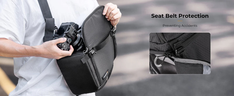 K&F Concept 10L Camera Sling Bag Shoulder Bag Waterproof Camera Crossbody Backpack for DSLR Camera Case with Tripod Holder