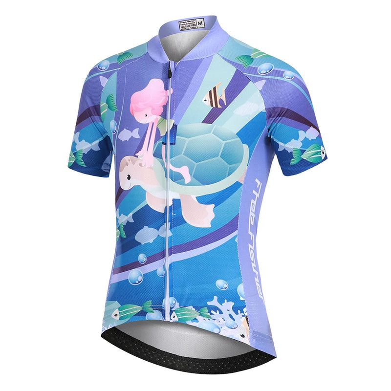 Cartoon Printed Short Sleeve Children's Cycling Jersey Quick-dry Mesh Cloth MTB Bike Riding Wear Boys Girls Bicycle Clothing