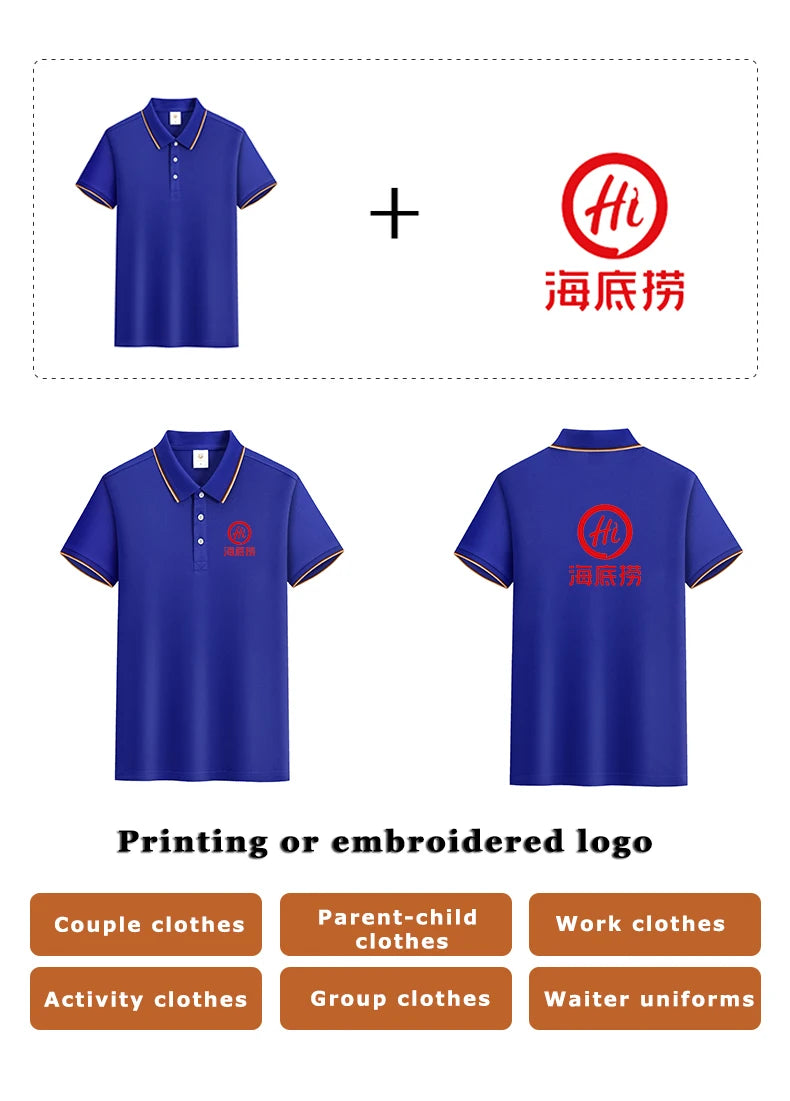 2024 Server Polo Custom Logo Restaurant Hotel Waiter Shirt for Men Women Work Uniform Coffee Catering Polos Food Seller Clothing