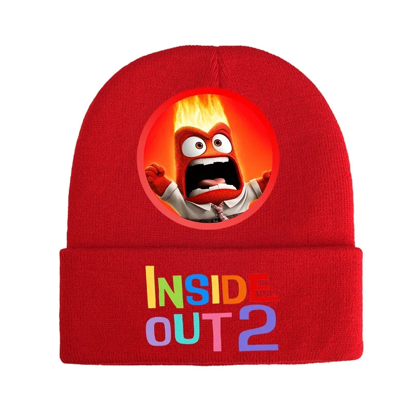 Inside Out 2 Kid Knitted Hats Keep Warm Anxiety Joy Sadness Anger Stretch Caps Soft Comfort Autumn Winter Boy Girl Beanie Gifts