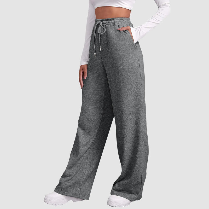 Women’s Fleece Lined Sweatpants Wide Straight Leg Pants Bottom Sweatpants Joggers Pants Workout High Waisted Pants With Pockets