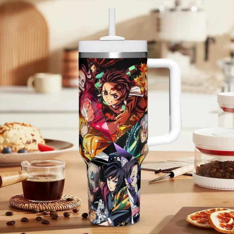 304 Stainless Steel Car Travel Mugs, Demon Slayer Graphic Tumbler, Water Bottle, 40oz, 1200ml