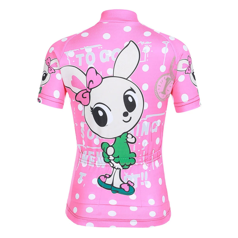 Cartoon Printed Short Sleeve Children's Cycling Jersey Quick-dry Mesh Cloth MTB Bike Riding Wear Boys Girls Bicycle Clothing