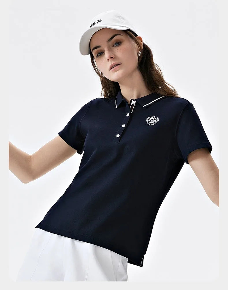 Kappa 2024 New Summer Sports Leisure Korean T-shirt Women's Simple Breathable Short-sleeved POLO Shirts Luxury Brand T-shirts