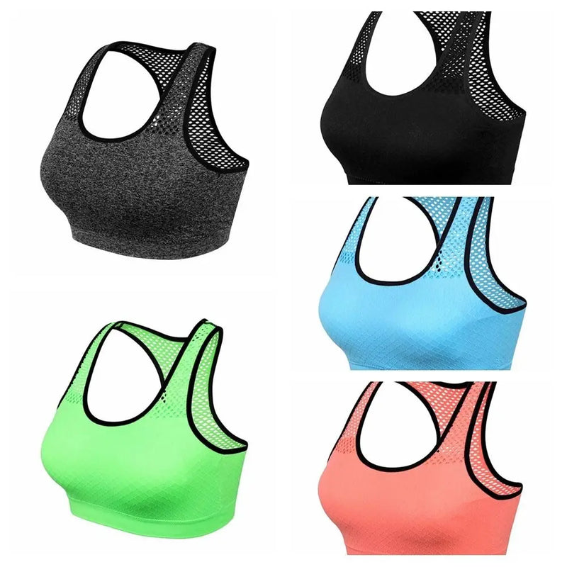 Quick-drying Women Active Bra Fitness Underwear Hollow Out Breathable Yoga Bra Comfortable High Shockproof Sports Bra Push Up