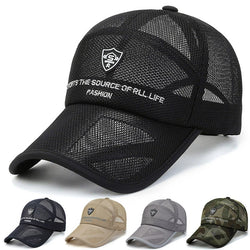 Men's Sport Hat Full Mesh Baseball Cap Breathable Summer Caps Dad Hat Outdoor Goft Fishing Hats Bone Gorras Snapback Trucker Cap