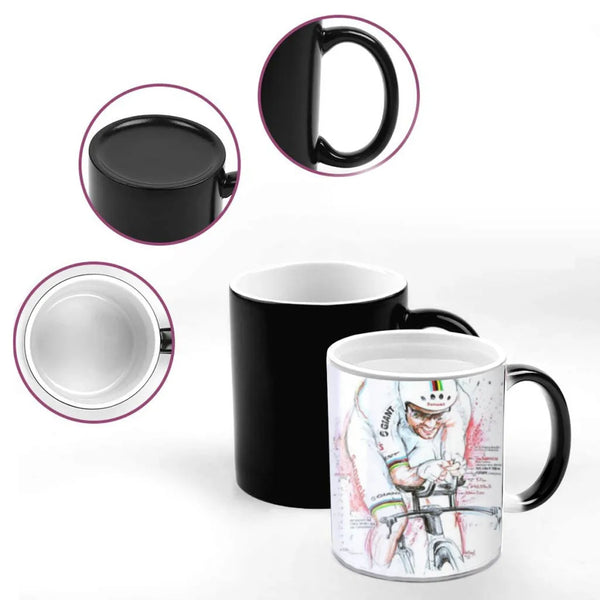 Tour of F-France Anime Creativity Change Color Chang mug Ceramic mug Hot Coffee Cup Breakfast Cup mug Friend Gift