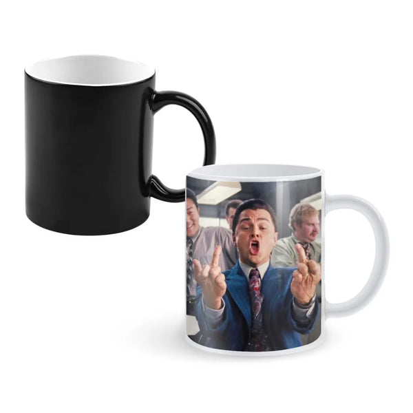 Graffiti Art The Wolf of Wall Street Creativity Change Color Chang mug Ceramic mug Hot Coffee Cup Breakfast Cup mug Friend Gift