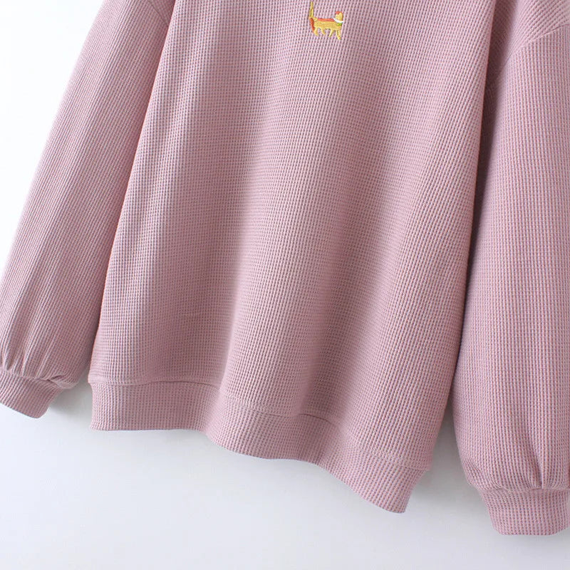 Plus Size Women's Sweatshirt Round Neck Solid Colour Cotton Jersey Cotton Micro Stretch Loose Tops Spring Long Sleeve T-Shirt