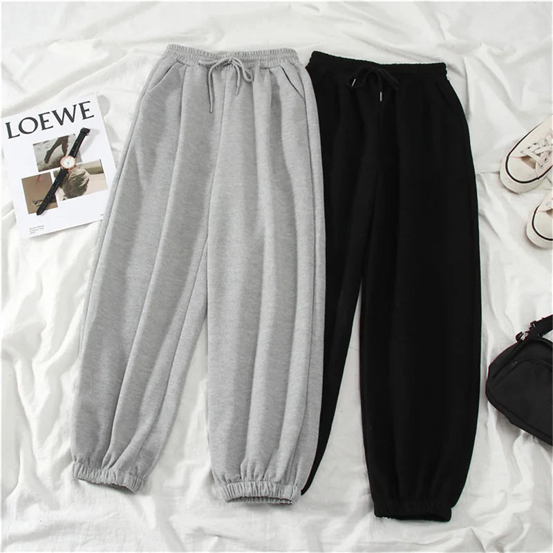 Women Solid Sweatpants Autumn Baggy Fashion Oversize Sports Pants Winter Joggers