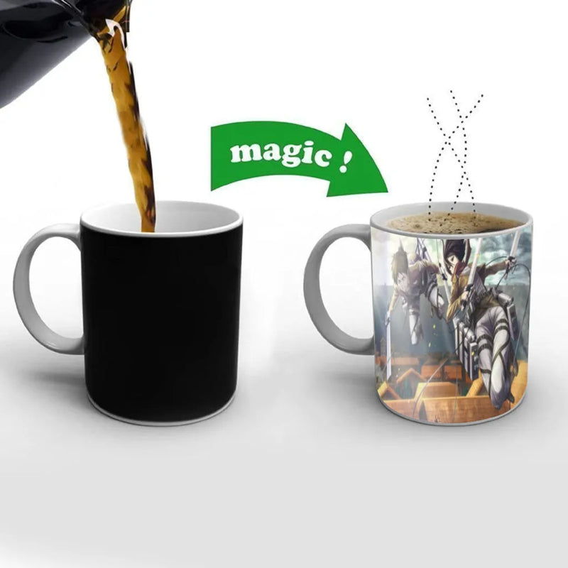 Anime Attack On Titan Soldier Commander Eren Mugs Cup Changing Color Magic Mugs Heat Sensitive Tea Cup Coffee Mug Gift Mug