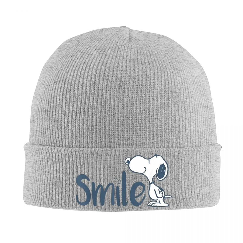 Peanuts Snoopy Smile Beanie Hats Bonnet Hats Men Women Unisex Y2K Cool Kpop Skullies Beanies Autumn Graphic Warm Caps