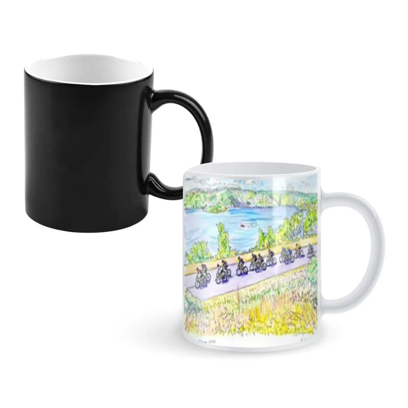 Tour of F-France Anime Creativity Change Color Chang mug Ceramic mug Hot Coffee Cup Breakfast Cup mug Friend Gift