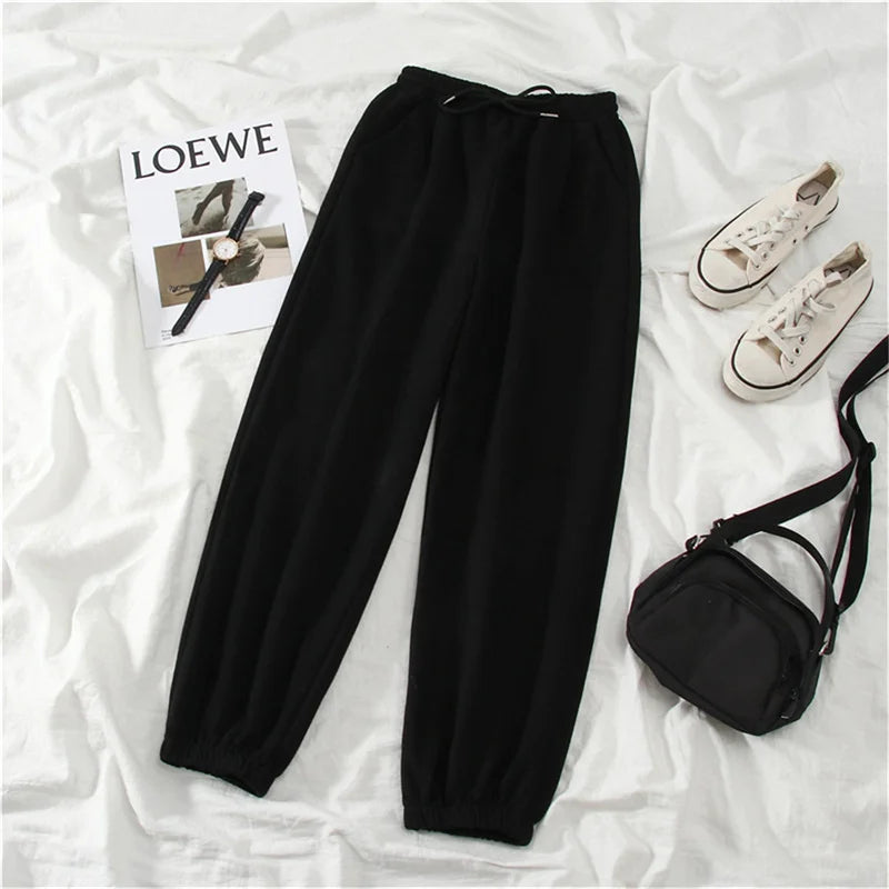 Women Solid Sweatpants Autumn Baggy Fashion Oversize Sports Pants Winter Joggers