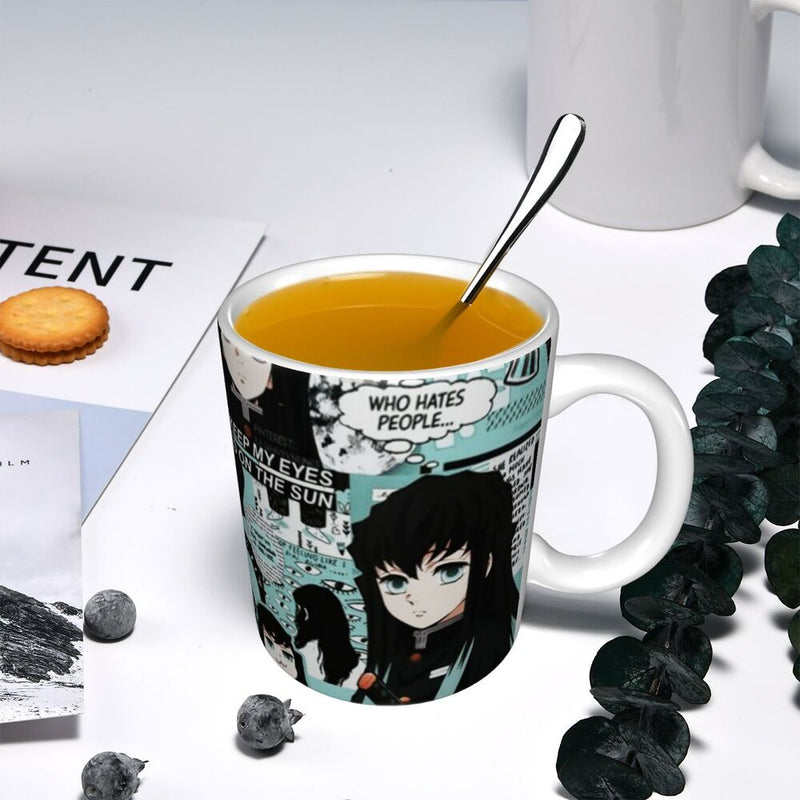 Personalized Anime Demon Slayer Coffee Mugs DIY Muichiro Tokito Kimetsu No Yaiba Ceramic Tea Milk Cup