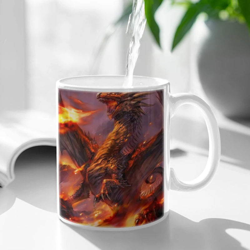 Animals Black Dragon Coffee Mug 11oz Fun Ceramic Coffee Tea Cocoa Cup Handle Tea Drink Cup