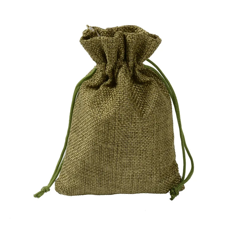 Hot Selling 10Pcs/Lot Multi-Color Jewelry Gift Drawstring Bags Jute Ring Necklace Burlap Storage Pouches Can Be Customized