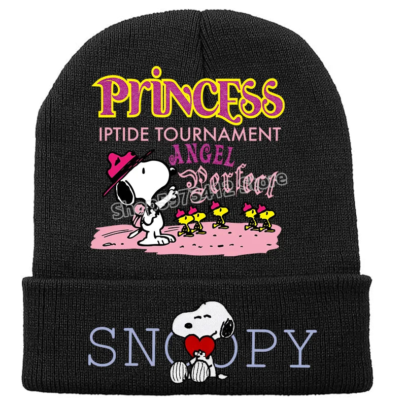 Snoopy Knitted Hats Kawaii Peanuts Comic Skullies Beanies Boys Girls Winter Warmer Bonnet Women Men Kids Casual Cap Anime Gift