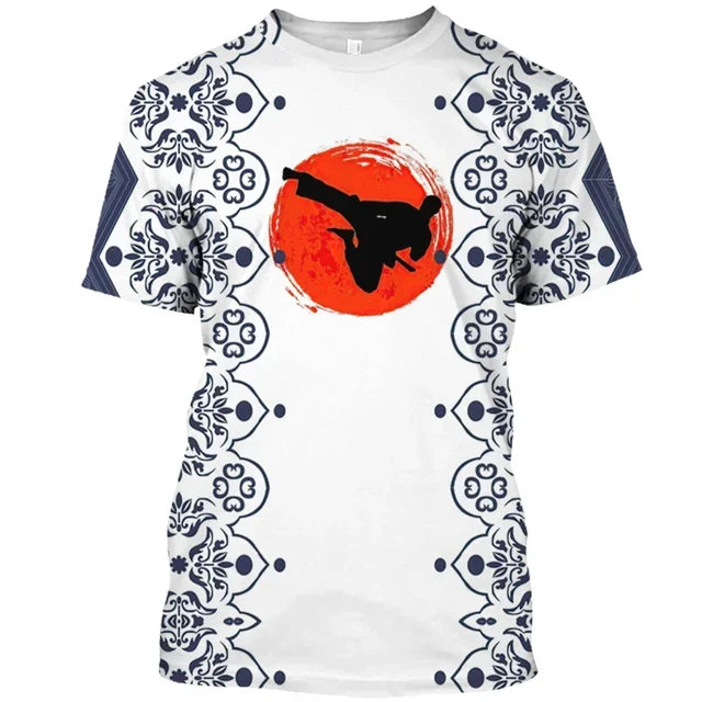 Japan Training T-shirt Men's 3d Karate Printed Tee Tops Oversized Short-sleeved High-quality Sportswear Men Quick-drying T Shirt