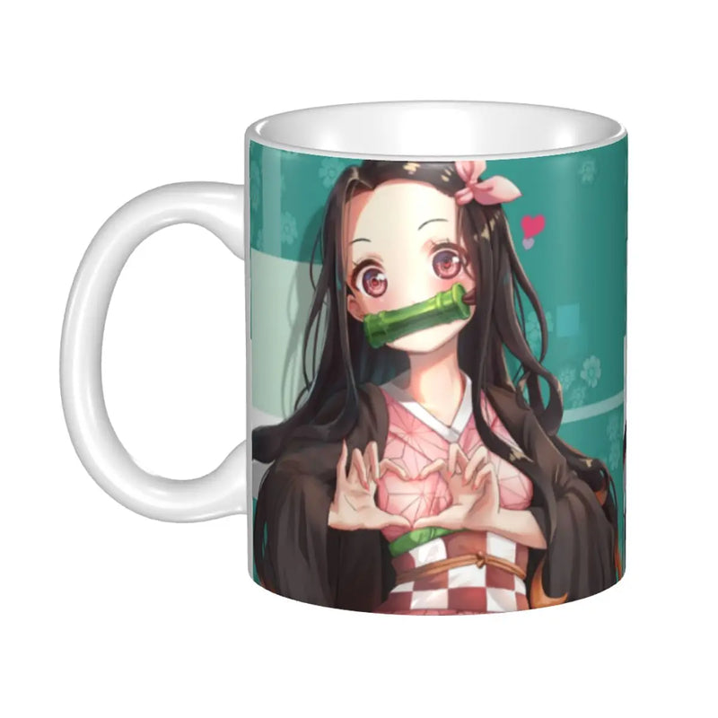 Personalized Anime Demon Slayer Coffee Mugs DIY Muichiro Tokito Kimetsu No Yaiba Ceramic Tea Milk Cup