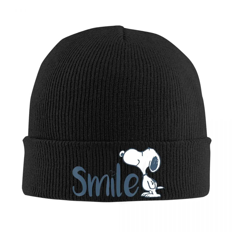 Peanuts Snoopy Smile Beanie Hats Bonnet Hats Men Women Unisex Y2K Cool Kpop Skullies Beanies Autumn Graphic Warm Caps