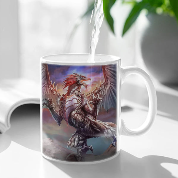 Animals Black Dragon Coffee Mug 11oz Fun Ceramic Coffee Tea Cocoa Cup Handle Tea Drink Cup