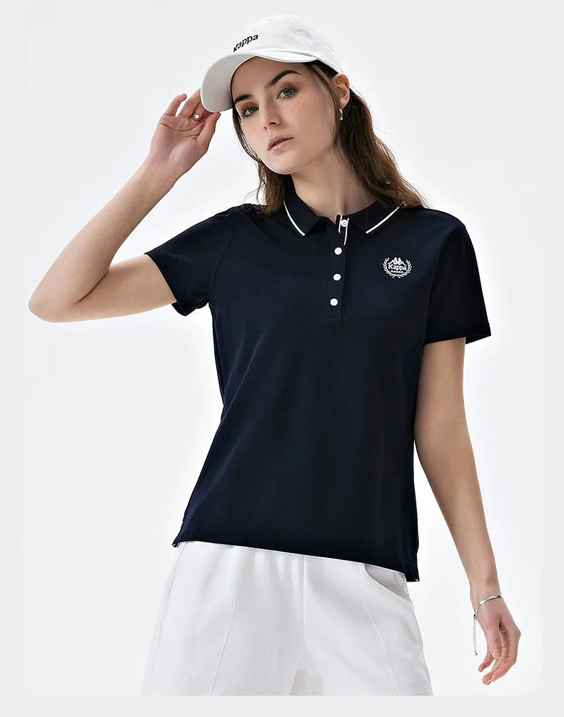 Kappa 2024 New Summer Sports Leisure Korean T-shirt Women's Simple Breathable Short-sleeved POLO Shirts Luxury Brand T-shirts