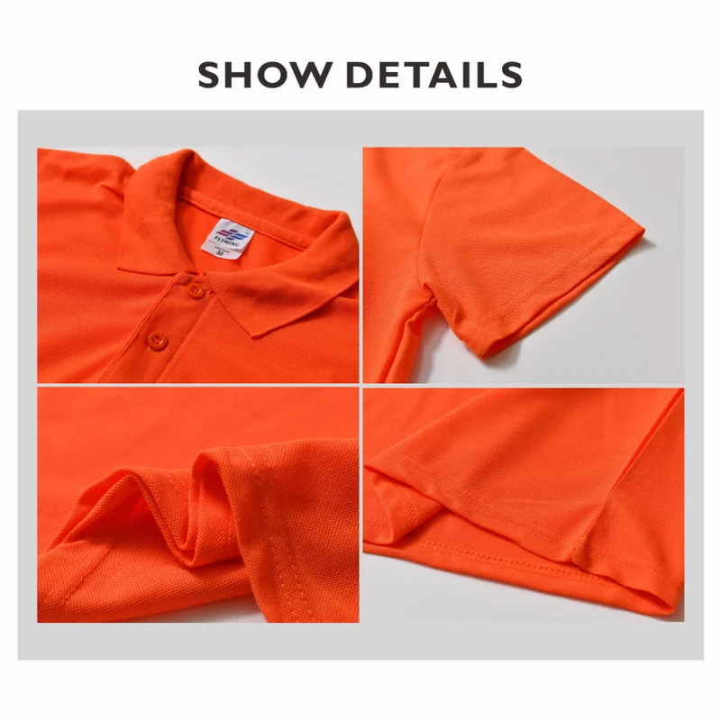 Solid color Short-sleeved Lapel POLO Shirt Versatile Business Casual Tops Summer Custom Logo Embroidery Printed T-shirt