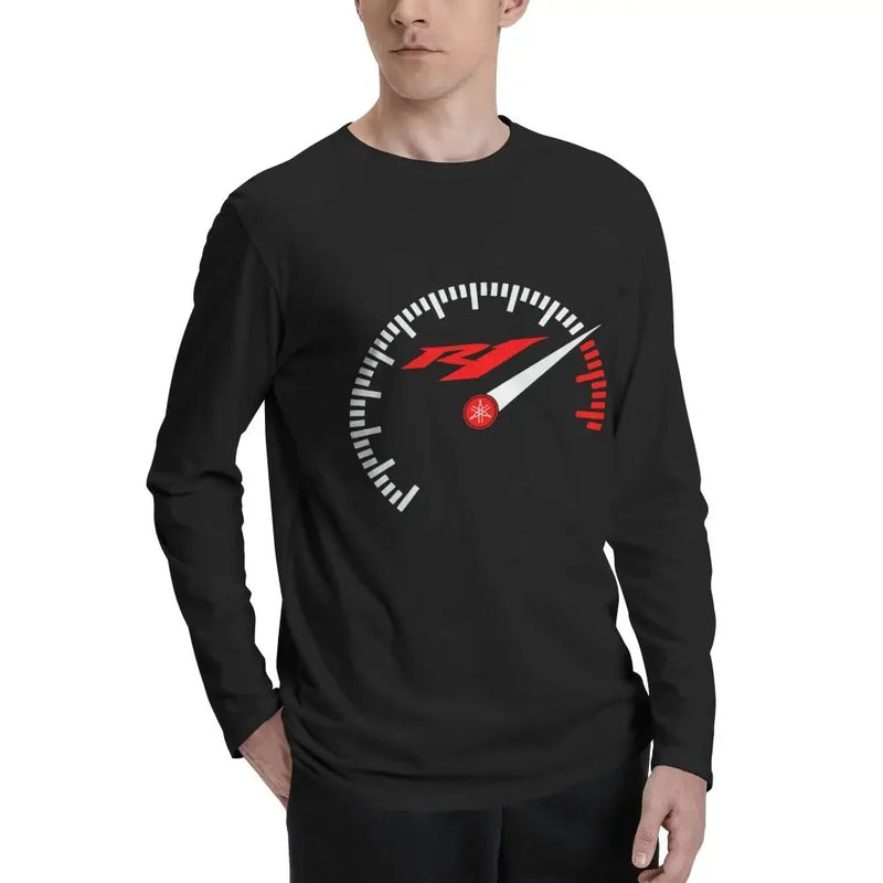 R1 Yzf Super Sports Motorcycle Rev Counter 01 Long Sleeve T-Shirts T-shirt Tee Soft Style Natural Streetwear