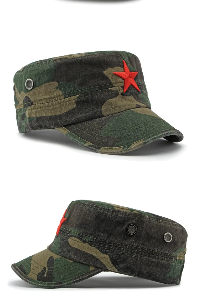 Men's Camouflage Flat Top Baseball Cap, Outdoor Sports Caps, Tactical Dad Hat, Casual Cadet, Trucker Hats