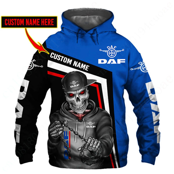 DAF Clothing Unisex Sweatshirt Harajuku Hoodies Casual Oversize Zip Hoodie 3D Printing Pullover Anime Hoodies For Men Women