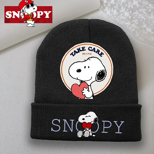 Snoopy Knitted Hats Kawaii Peanuts Comic Skullies Beanies Boys Girls Winter Warmer Bonnet Women Men Kids Casual Cap Anime Gift