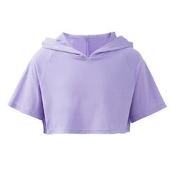 Sport Hooded Kids Girls Short Sleeve Hoodies Crop Top for Running Workout Exercise Training Sports Clothing Children Sportswear