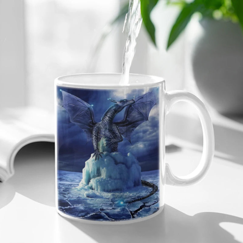 Animals Black Dragon Coffee Mug 11oz Fun Ceramic Coffee Tea Cocoa Cup Handle Tea Drink Cup